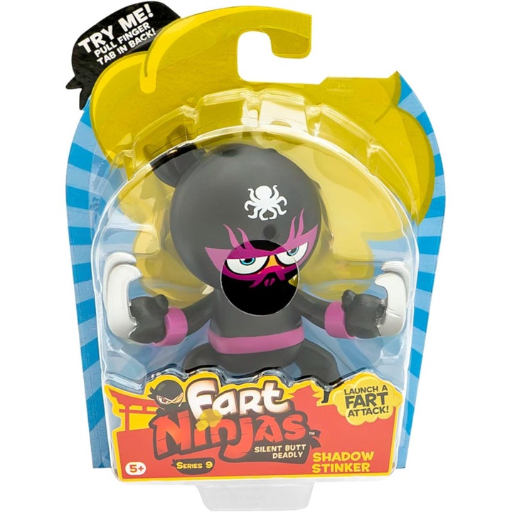 Figurina Fart Ninjas Shadow Stinker, efecte sonore, 8cm, multicolor