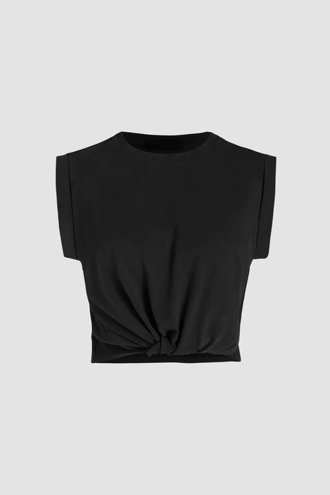 Tricou dama HiCCUP, decolteu rotund, bumbac, negru
