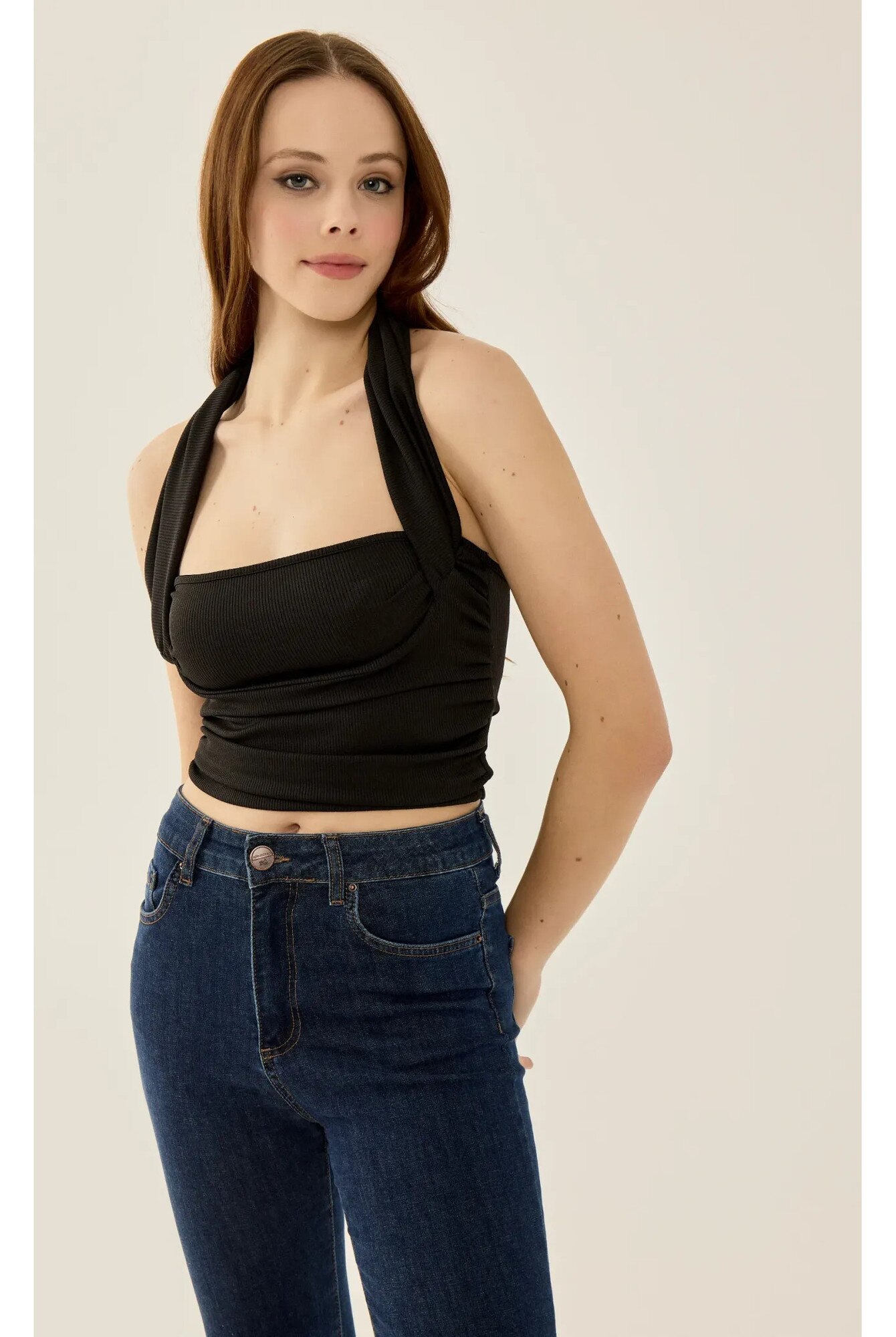 【新品】tope cross strap tunic Rib Cross Strap Crop Top | boohoo