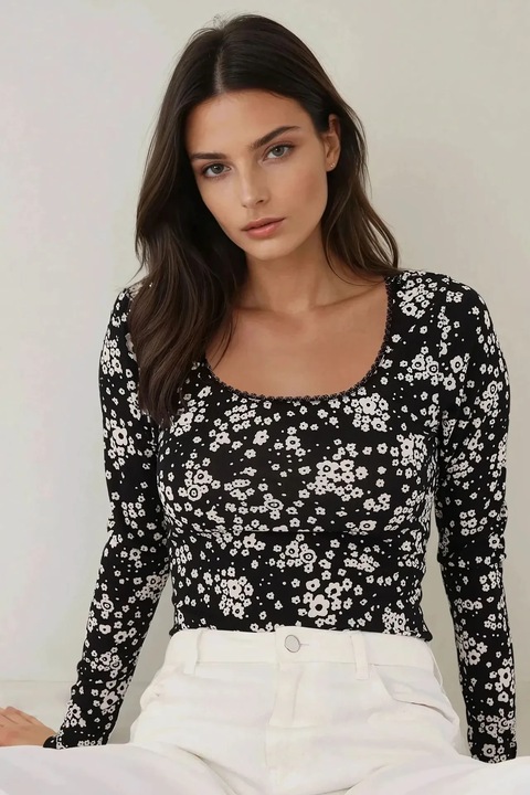 HiCCUP, slim fit, negru, jerseu, Negru