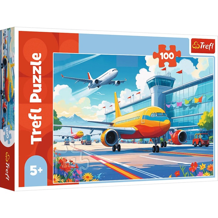 Puzzle 100 piese, Krol przestworzy, avion colorat, 410x275mm