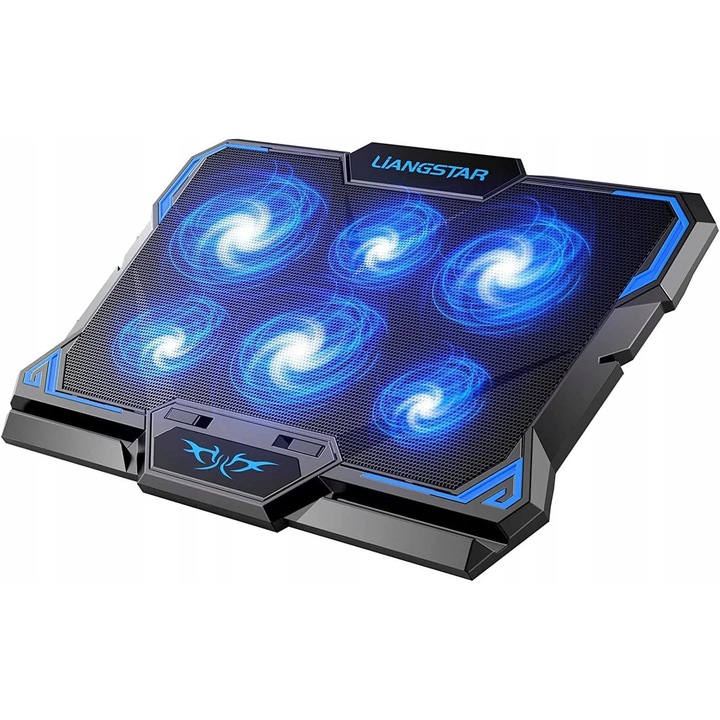 Racitor laptop Luka, 6 ventilatoare, 2 USB, ergonomic, 410x300x30mm, pentru laptopuri 12-17.3 inch