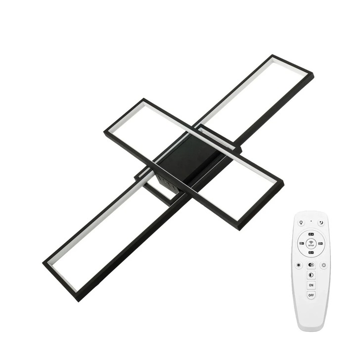Lustra LED IdeaLED Artesia negru dimabil 3000K-6000K 89x56x7.5cm 3 surse