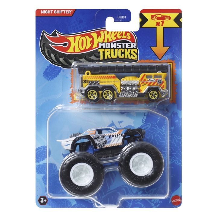 Hot Wheels Monster Truck és Night Shifter többszínű autószett