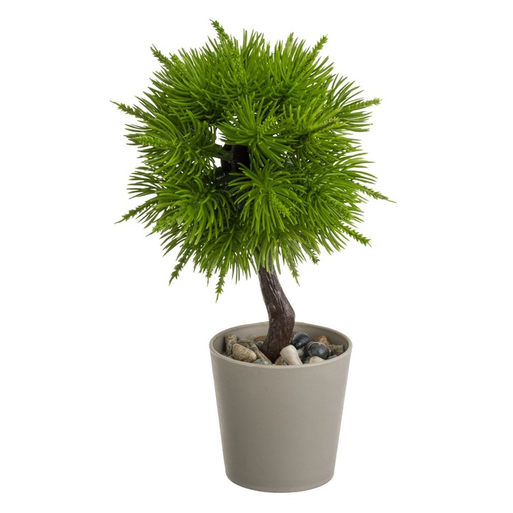 Ghiveci decorativ bonsai taupe O6x19cm cu pietre mici