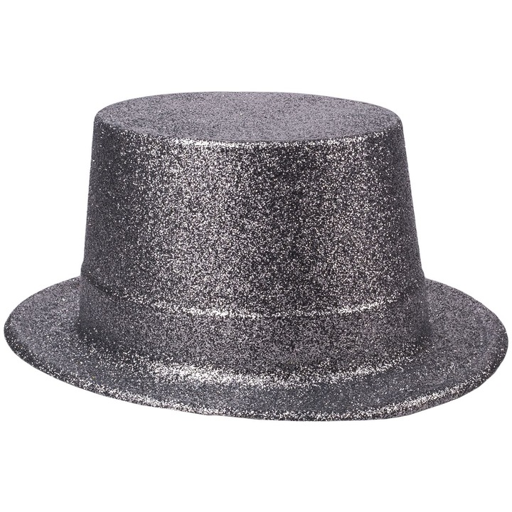 Palarie de deghizare cu glitter argintiu pentru adulti