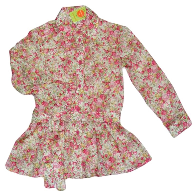 Camasa fete Lili cu imprimeu floral multicolor, varsta 7-8 ani