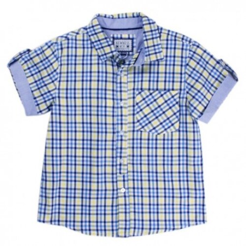 Camasa copii cu maneca scurta New Ness albastru galben 14 ani