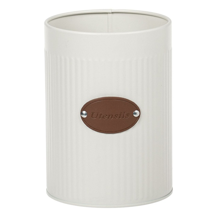 Метална поставка за кухненски прибори, екрю, ø12x16.5 см