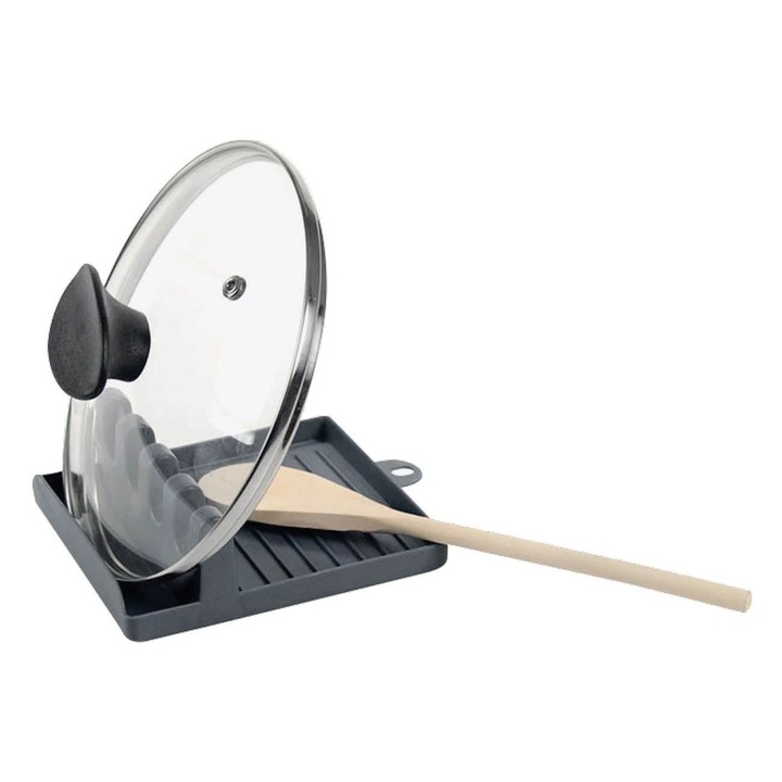 Сива пластмасова поставка за кухненски прибори 12,5x14x5 см