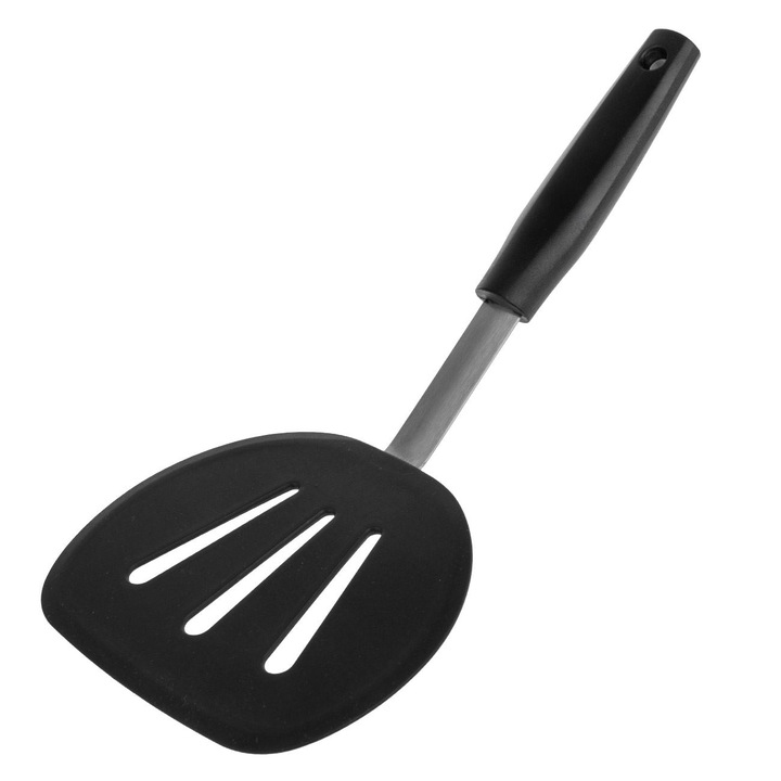 Spatula cu Gauri din Silicon Negru 30cm