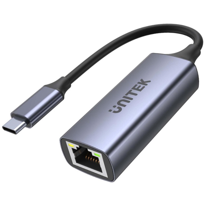 Адаптер USB-C към RJ45 1Gbit LAN, PD 100W, Unitek, U1323A