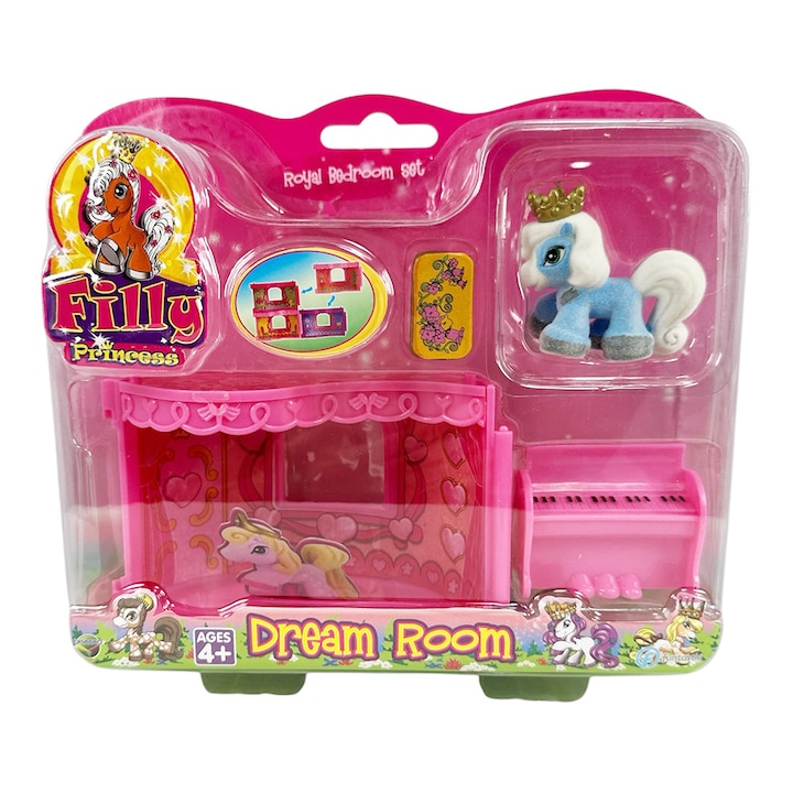 Set de joaca Filly Princess '000148' Dormitor Regal, Dormitor Regal cu Accesorii si Pian, 22 cm