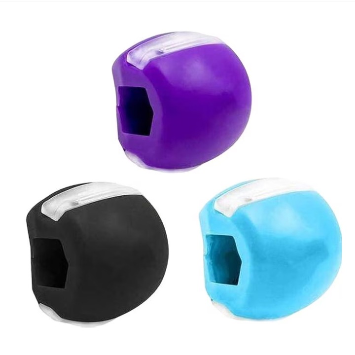 Комплект от 3 тренажора за челюст, черен, лилав, син