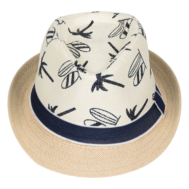 Palarie bej cu palmieri & curelusa bleu pentru copii