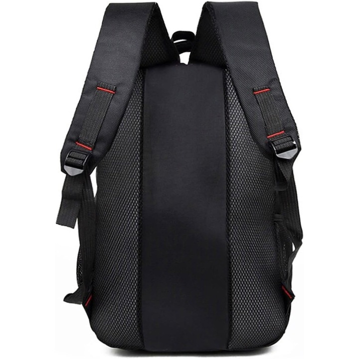 Laptop hátizsák, Uniszex, Fekete, 15,6"-os laptoppal kompatibilis, 30 literes nagy kapacitású, Oxford anyagból, Nejlon, Férfiaknak és Nőknek