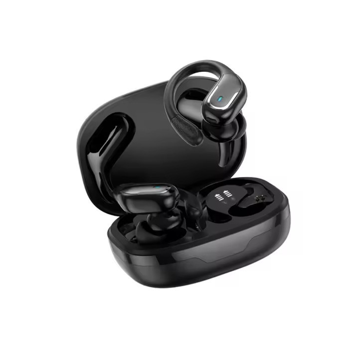 MauMau X27 vezeték nélküli sport fejhallgató, Bluetooth 5.3, fülbe helyezhető, LED kijelző, érintőképernyős vezérlés, fekete