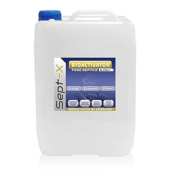 Bioactivator SEPT - X de 5 L pentru Fose Septice, Statii Epurare si Separatoare de Grasimi
