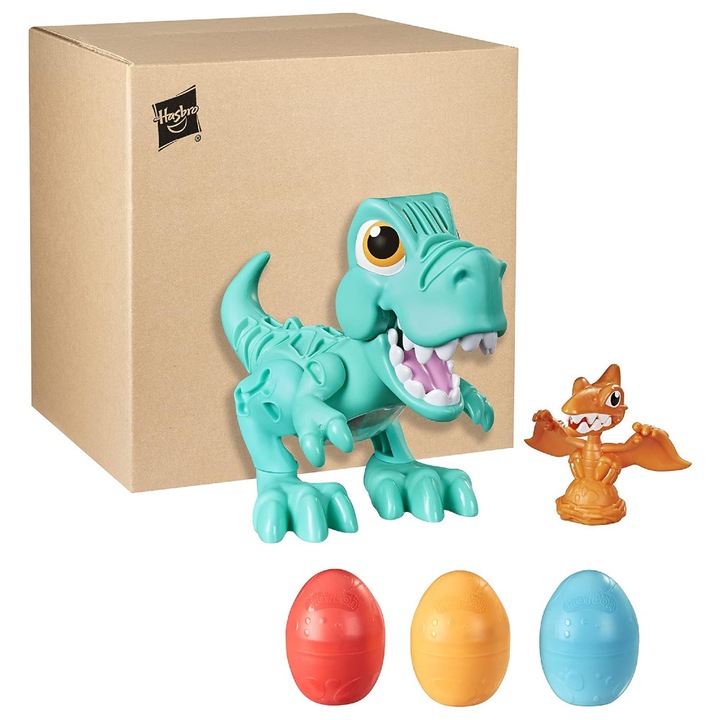 Play-Doh gyurmakészlet Ciastolina Dino Crew, T-Rex hangeffektekkel, 3 szín, 213g