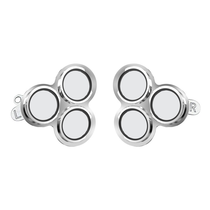 Carcasa de protectie pentru lentilele ochelarilor VR, potrivita pentru Meta Quest 3S, sticla securizata, rezistenta la zgarieturi si uzura, mica si portabila, argintie