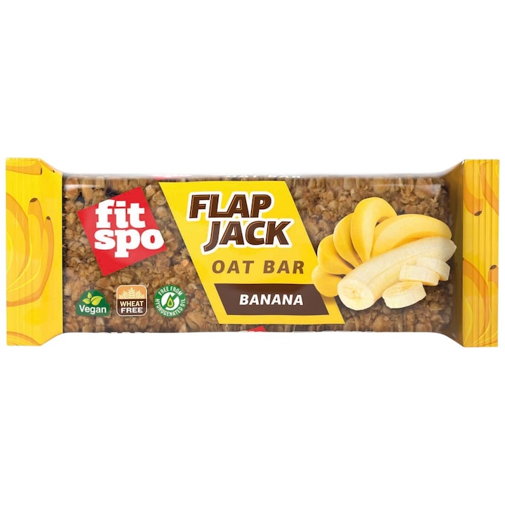 Хранителна добавка FIT SPO Flap Jack - Energy Oat Bar, Банан, 80 грама