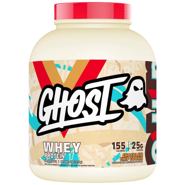 Хранителна добавка Ghost Ghost Whey Protein, Шоколад с бисквити, 2270 грама