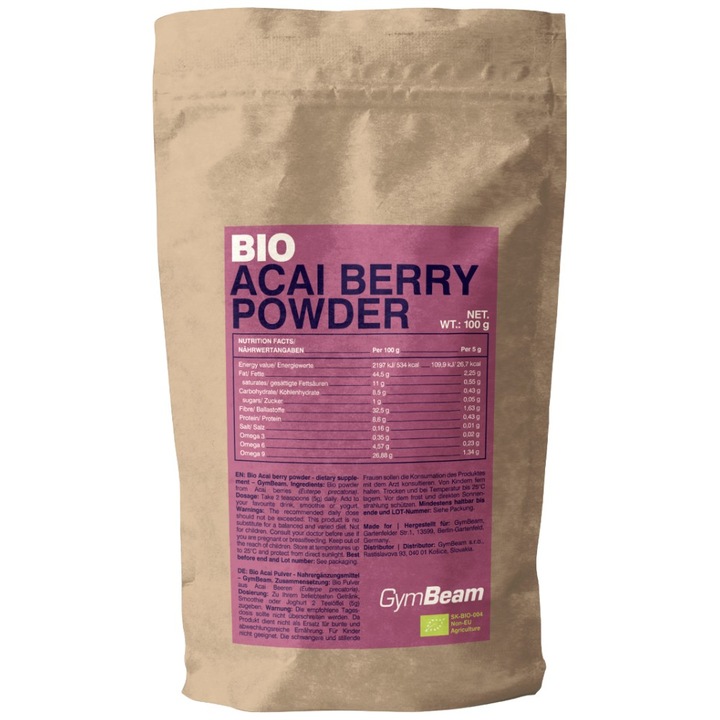 Acai pulbere BIO, GymBeam, 100 g
