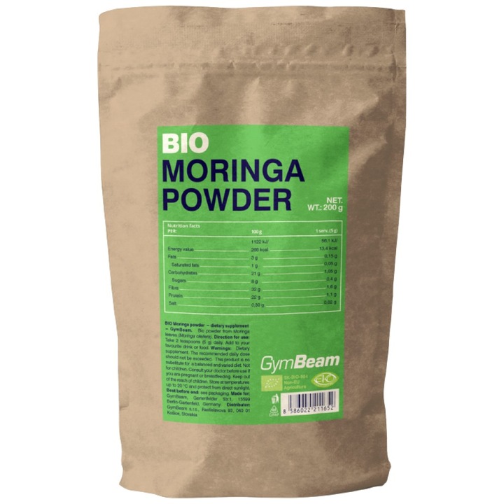 BIO Moringa pulbere, GymBeam, 200 g