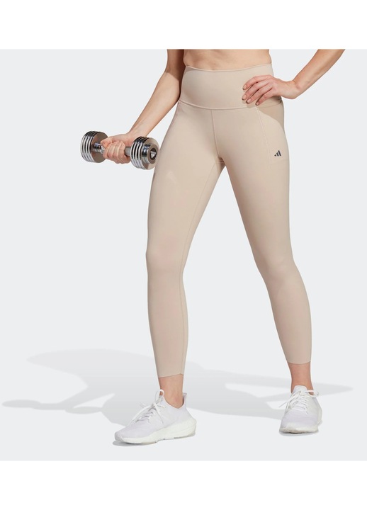 Colanti sport cu talie inalta pentru femei, Adidas, bej, S