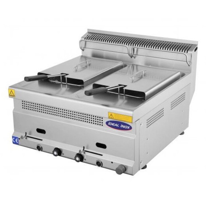 Friteuza profesionala de banc Ideal Inox 15 +15 l Gaz Natural Linia 700