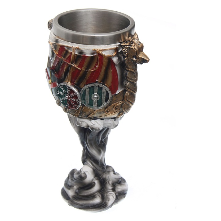 Pocal Medieval Viking Ship, 18.5cm 200ml decorat 360grade Tole 10 Imperial 39749