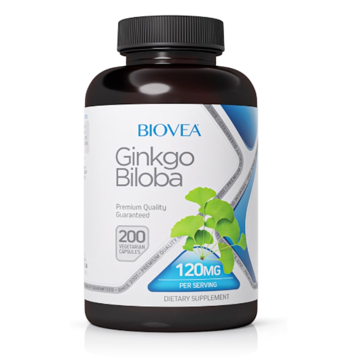 Supliment alimentar Biovea, Ginkgo Biloba 120mg - Ginkgo Biloba 200 caps