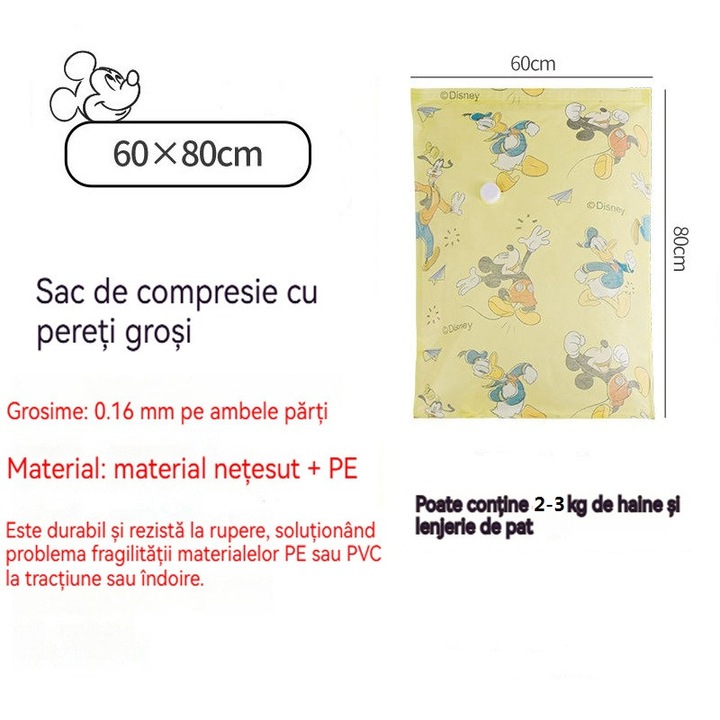 Sac de compresie pentru haine extra gros si super rezistent, Transparent,80*60