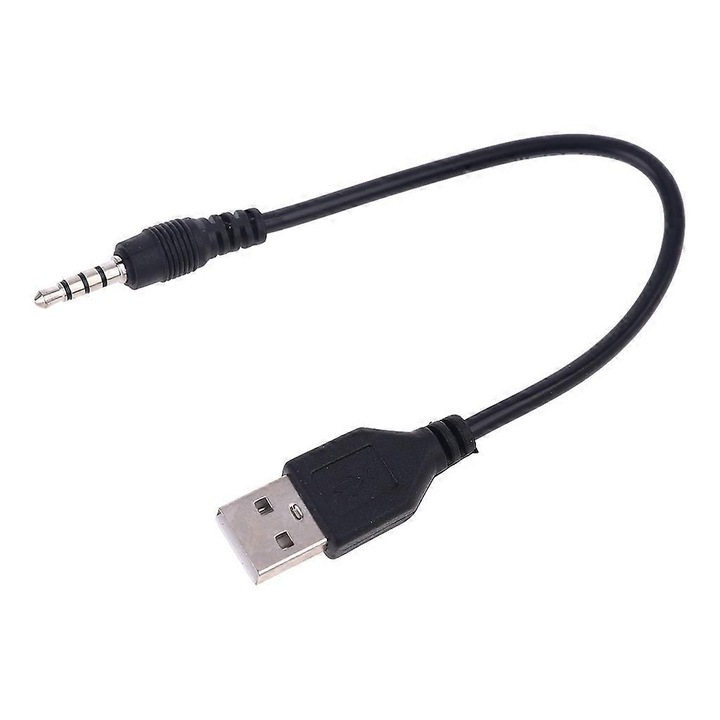 20cm-es fekete USB kábel 3.5mm-es audio jackhez