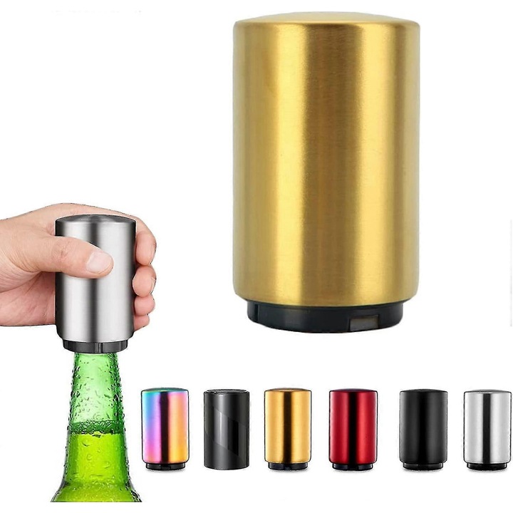 Автоматична отварачка за бутилки от неръждаема стомана, уникален, естествен дизайн, 8.5x5.3см, комплект 1 бр.