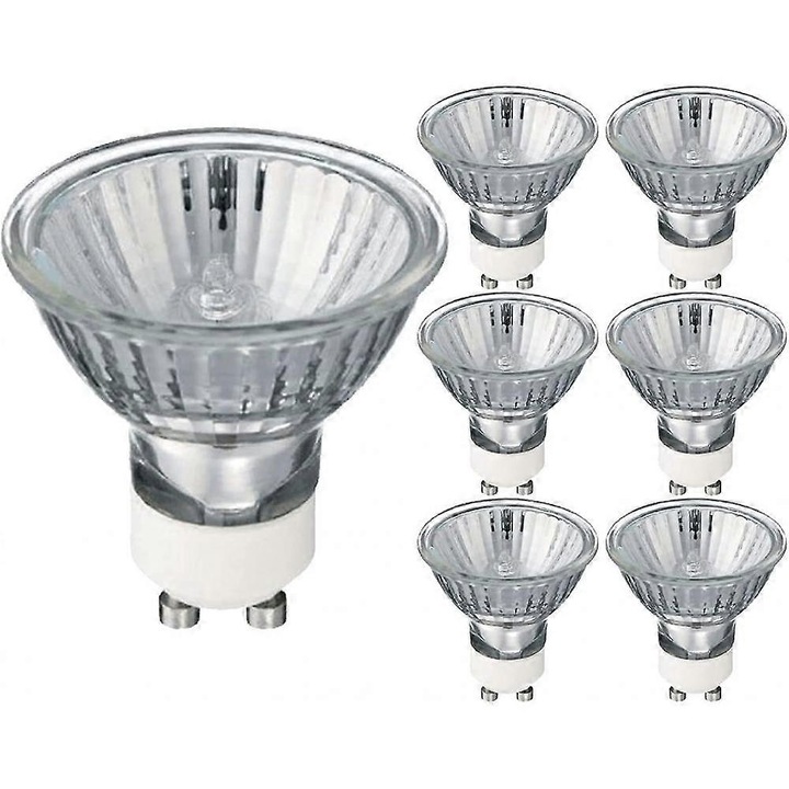 Becuri halogen GU10, 35W, 2700K, set de 6 bucati