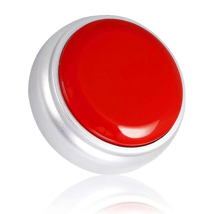 Бутон за 30-секундно записване, червен, 89x89x35 мм, интерактивна джаджа за родители и деца