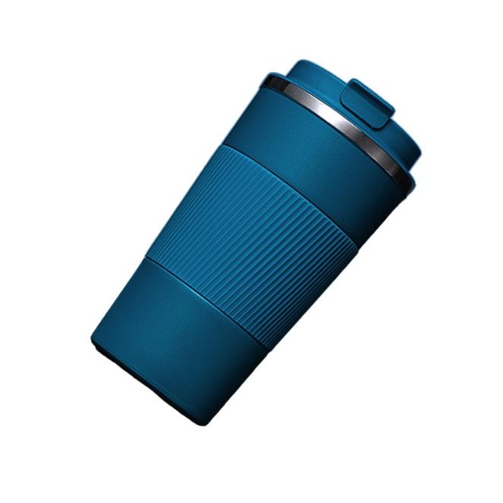 Cana termica din otel inoxidabil, 510ML, design cu vacuum, albastra, set pentru calatorii