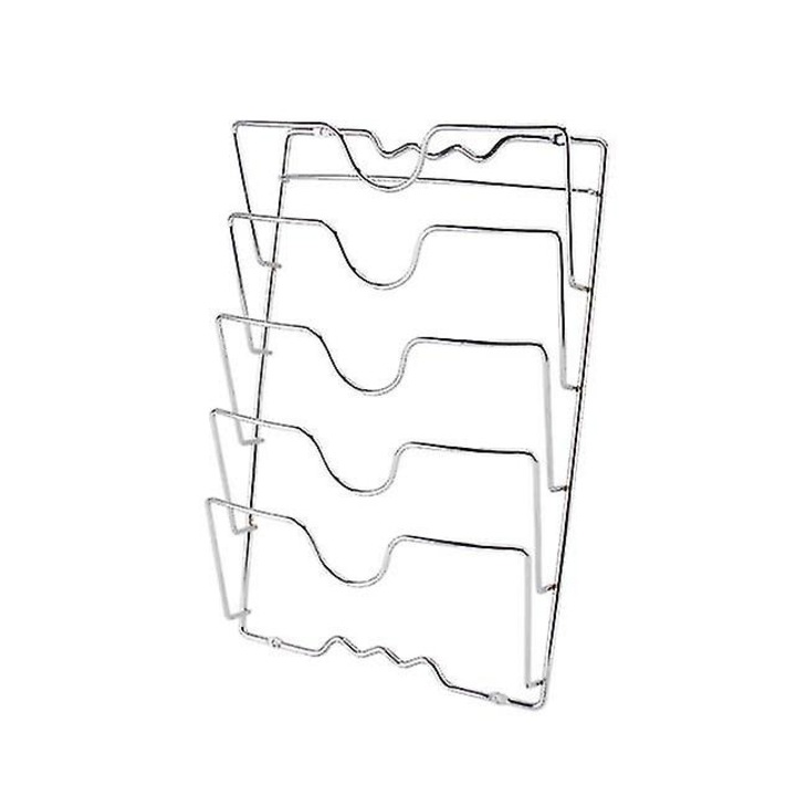 Suport pentru capace de oale, 5 straturi, metal, 43x27.5cm, organizare eficienta, economisire spatiu