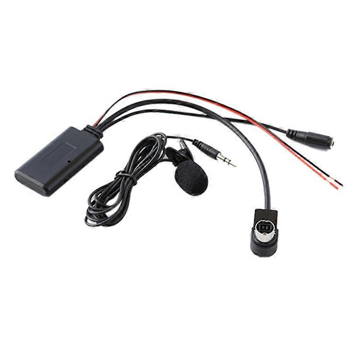 Adaptor Bluetooth AUX pentru masina, microfon handsfree, 20cm, negru