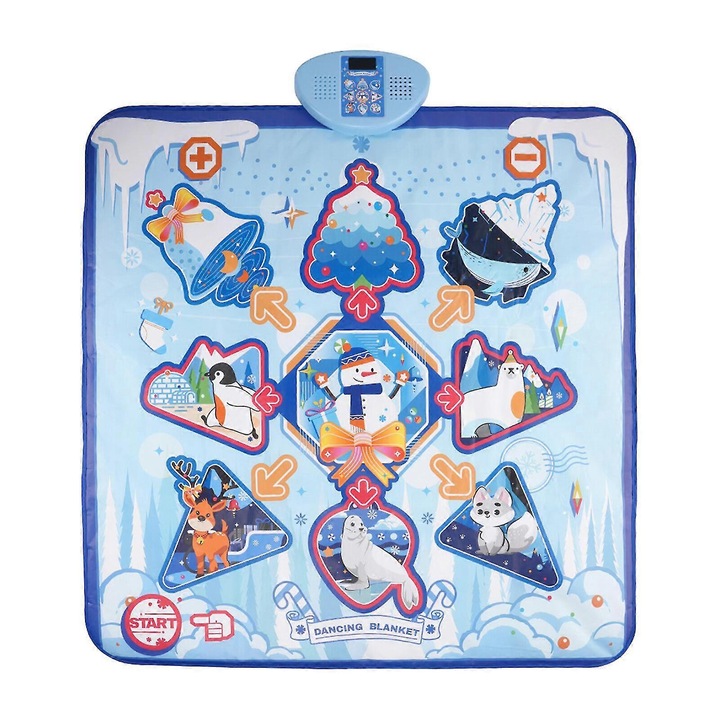 Covor de dans interactiv pentru copii, 7 moduri de joc, 10 melodii, roz, 90x90cm