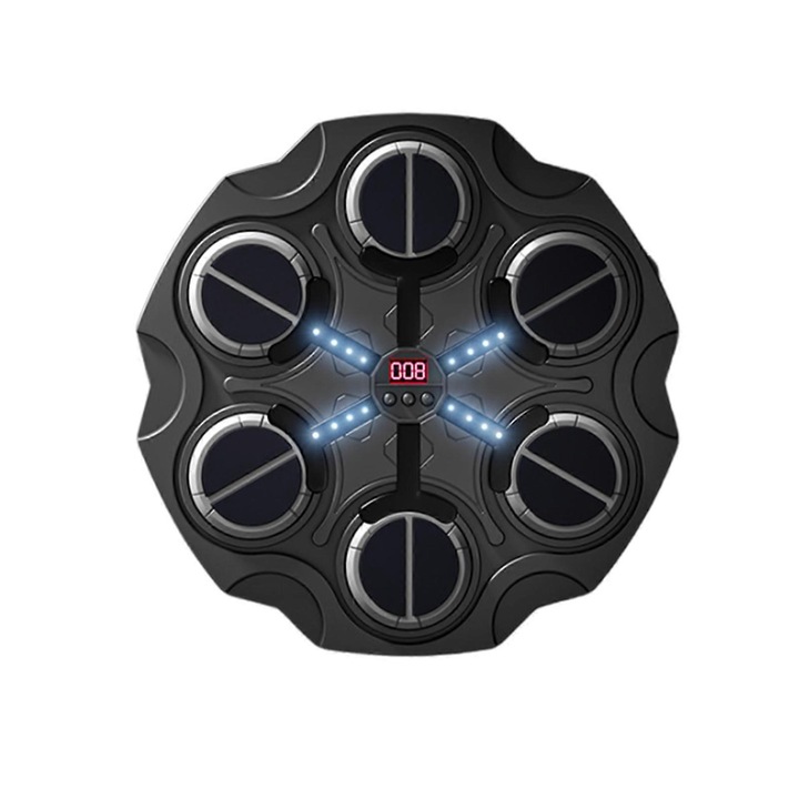 Masina de box muzicala cu LED, set, 34.5x4.5x35cm, neagra