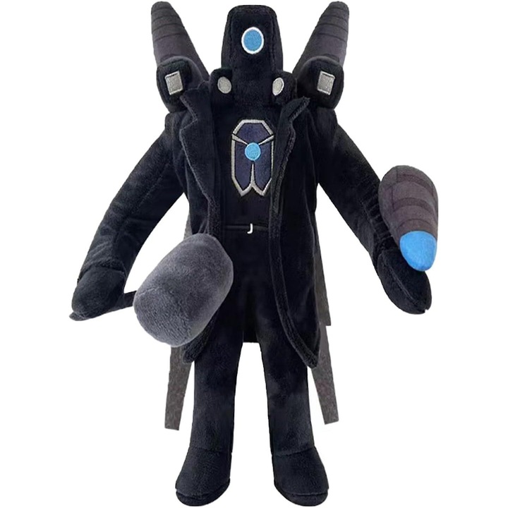 Jucarie de plus Skibidi Toilet, cameraman, speakerman, 30cm, negru