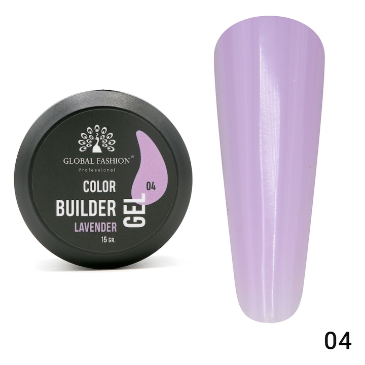 Gel pentru modelarea unghiilor 15 g, Color Builder Gel, 04- Lavender
