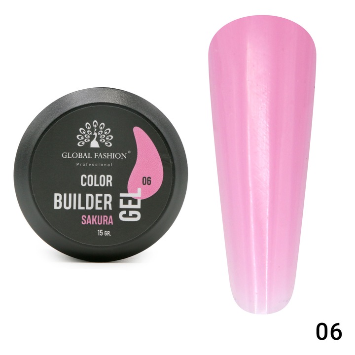 Gel pentru modelarea unghiilor 15 g, Color Builder Gel, 06- Sakura