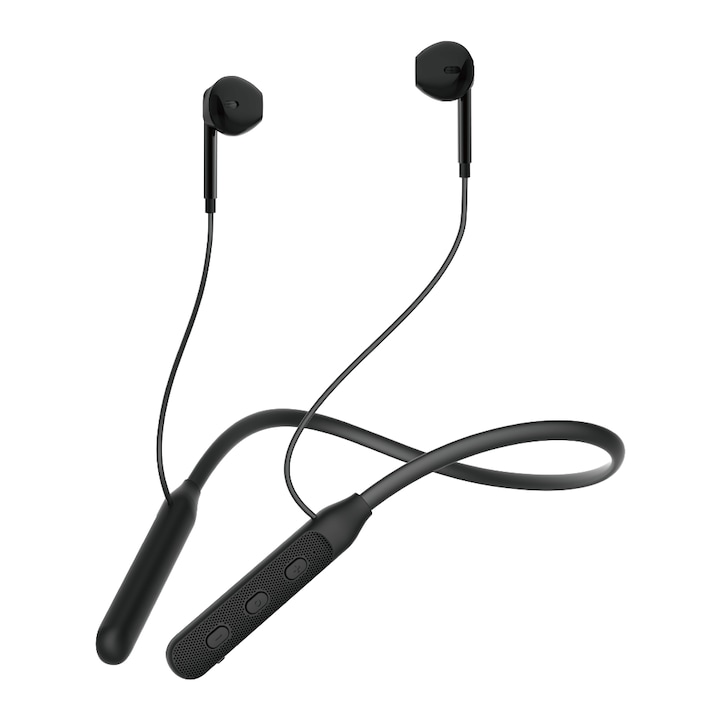 Casti Wireless, V9s, anulare a zgomotului si display LED, Negru