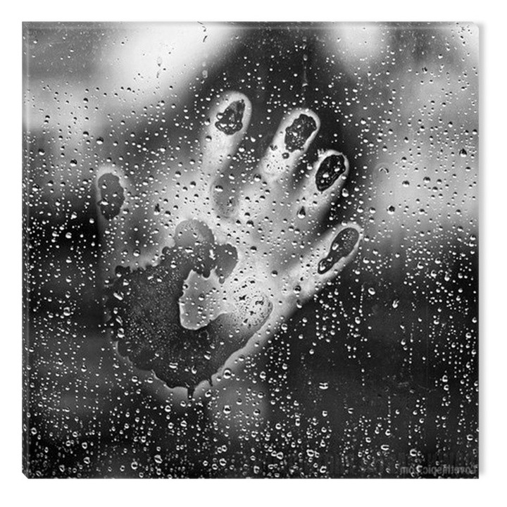 Tablou Alb-Negru Abstract Startonight, Palma, luminos in intuneric, 80 x 80 cm