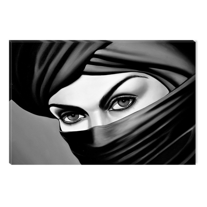 Tablou Alb-Negru Abstract Startonight, Ochi arabesti, luminos in intuneric, 60 x 90 cm