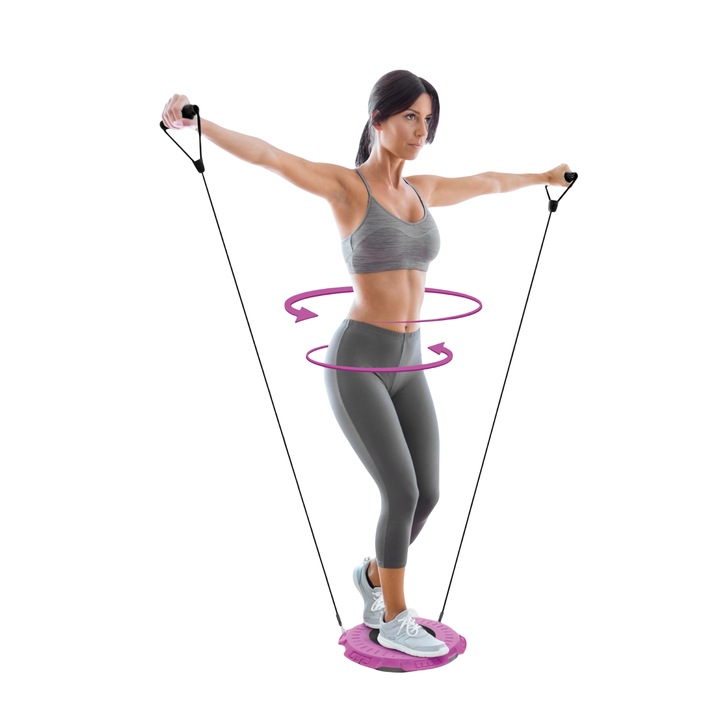 SOHO Fit Fitness Twister korong gumikötelekkel, 29 cm átmérőjű, lila