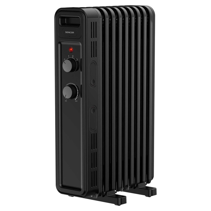 Sencor SOH 3509BK Elektromos olajradiátor 2000 W, 9 Flat Shape fűtőelem, 2 forgatógomb, Fekete